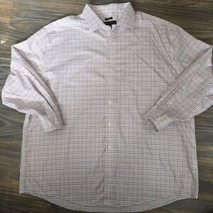 Pronto Uomo Men's Purple/White Plaid Long Sleeve Button Up‎ Shirt Size 19 34/35